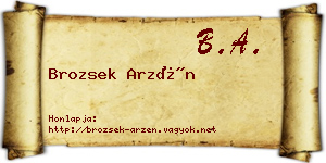 Brozsek Arzén névjegykártya